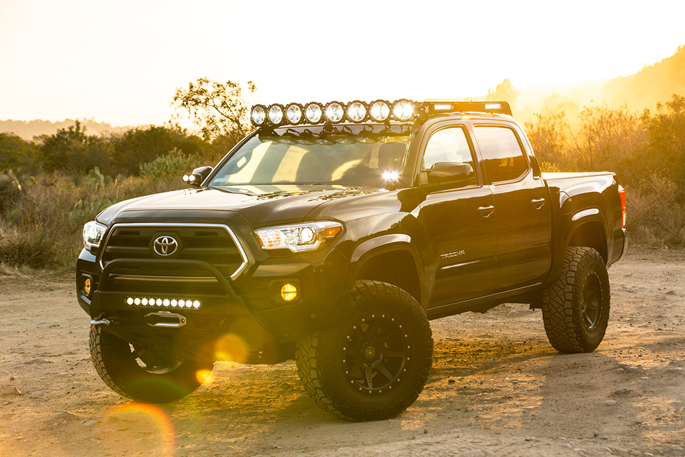 KC Hilites M-RACK with 50 inch Gravity LED Pro6 Lights on Double Cab 3rd Gen Tacoma