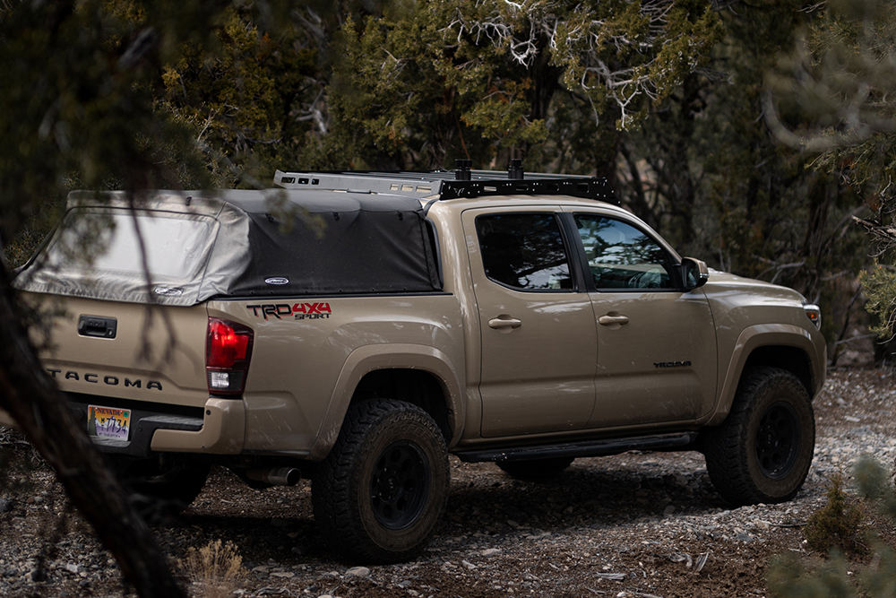 Lifted Quicksand Tacoma With Softopper & Victory 4X4 Roof Rack