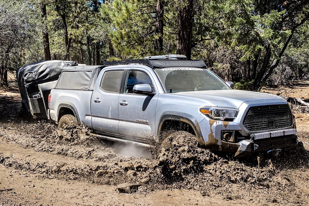 Lifted 3rd Gen Tacoma Water Crossing with X1 Patriot Camper