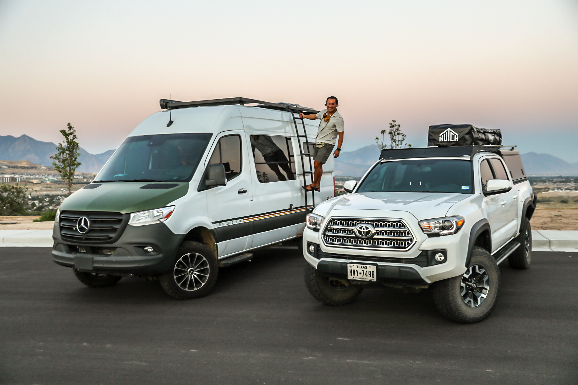 Lifted Super White 3rd Gen Tacoma & White Beast Mode 4X4 Storyteller Overland Sprinter