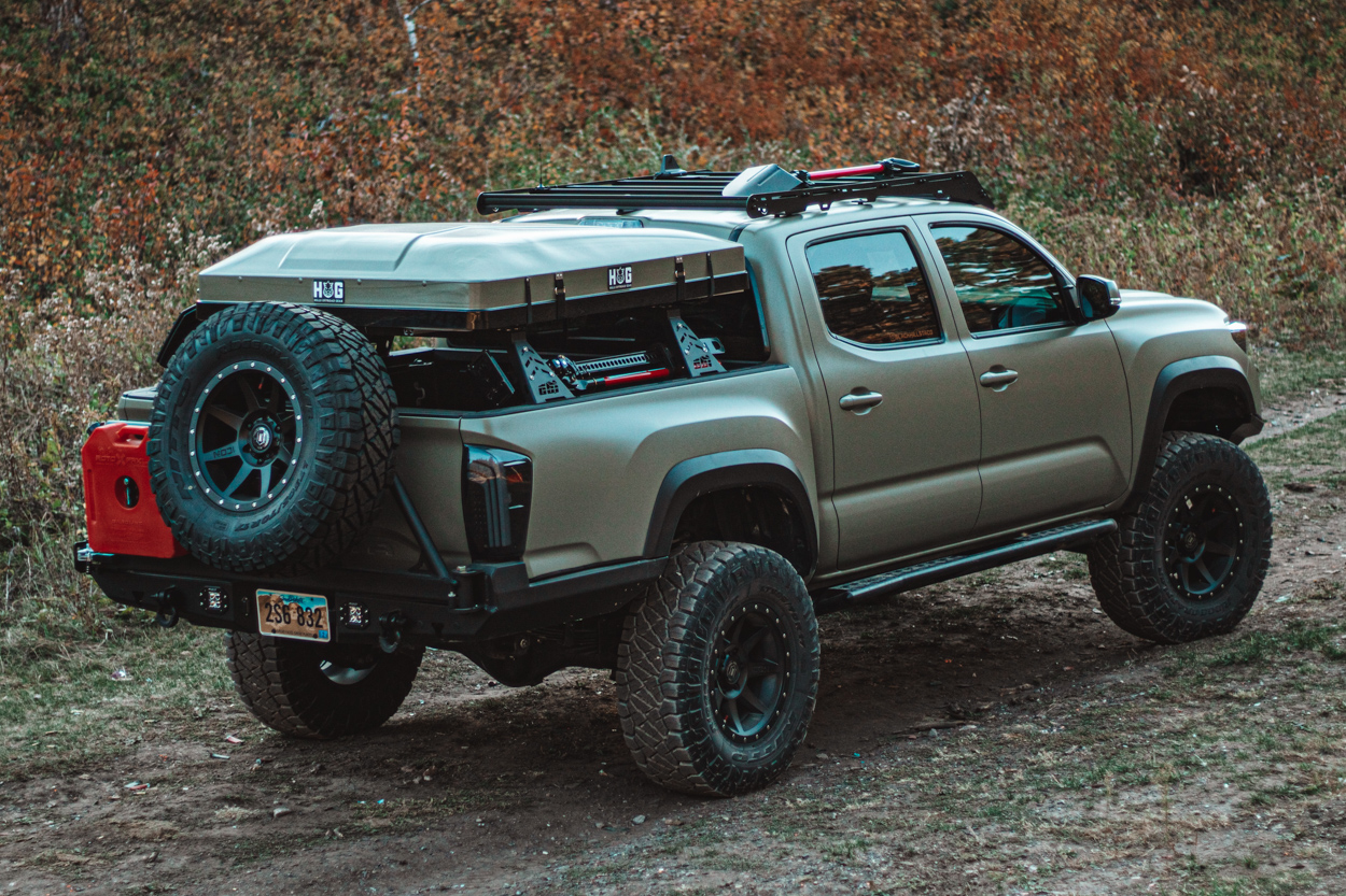 3rd Gen Tacoma with High Clearance Steel Rear Bumper with Swing-Away Tire Carrier - ATH Fabrication