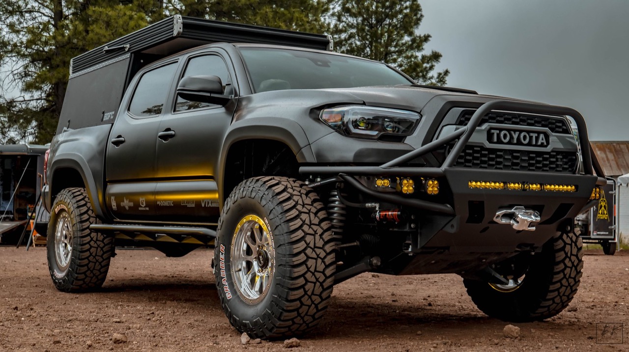 Built 3rd Gen Toyota Tacoma with KMC Wheels, C4 Armor, GFC Camper