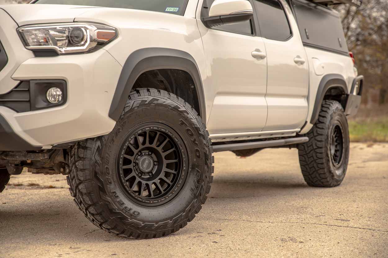 Super White 3rd Gen Tacoma with Relations Race Wheels RR6H 17" Wheels