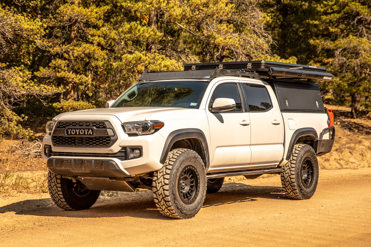 3rd Gen Tacoma with Relations Race Wheels Bolt-On DOM Rock Sliders & RR6-H Wheels