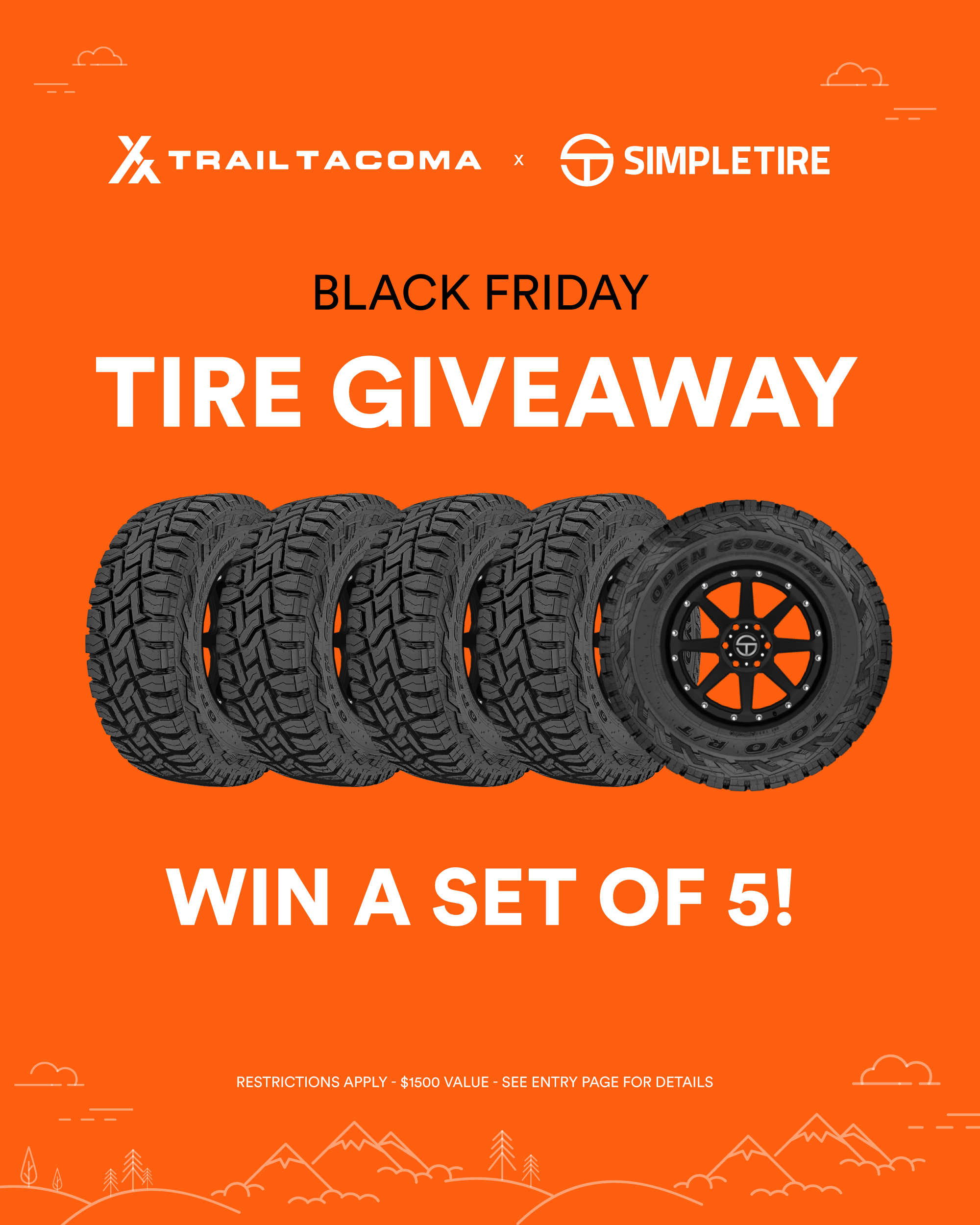 Trail & Simple Tire Black Friday Giveaway Tire Giveaway