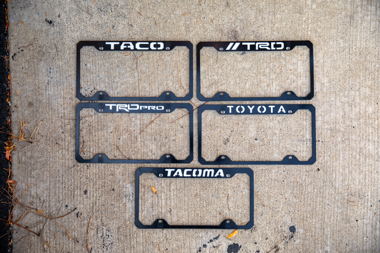 license plate frames toyota