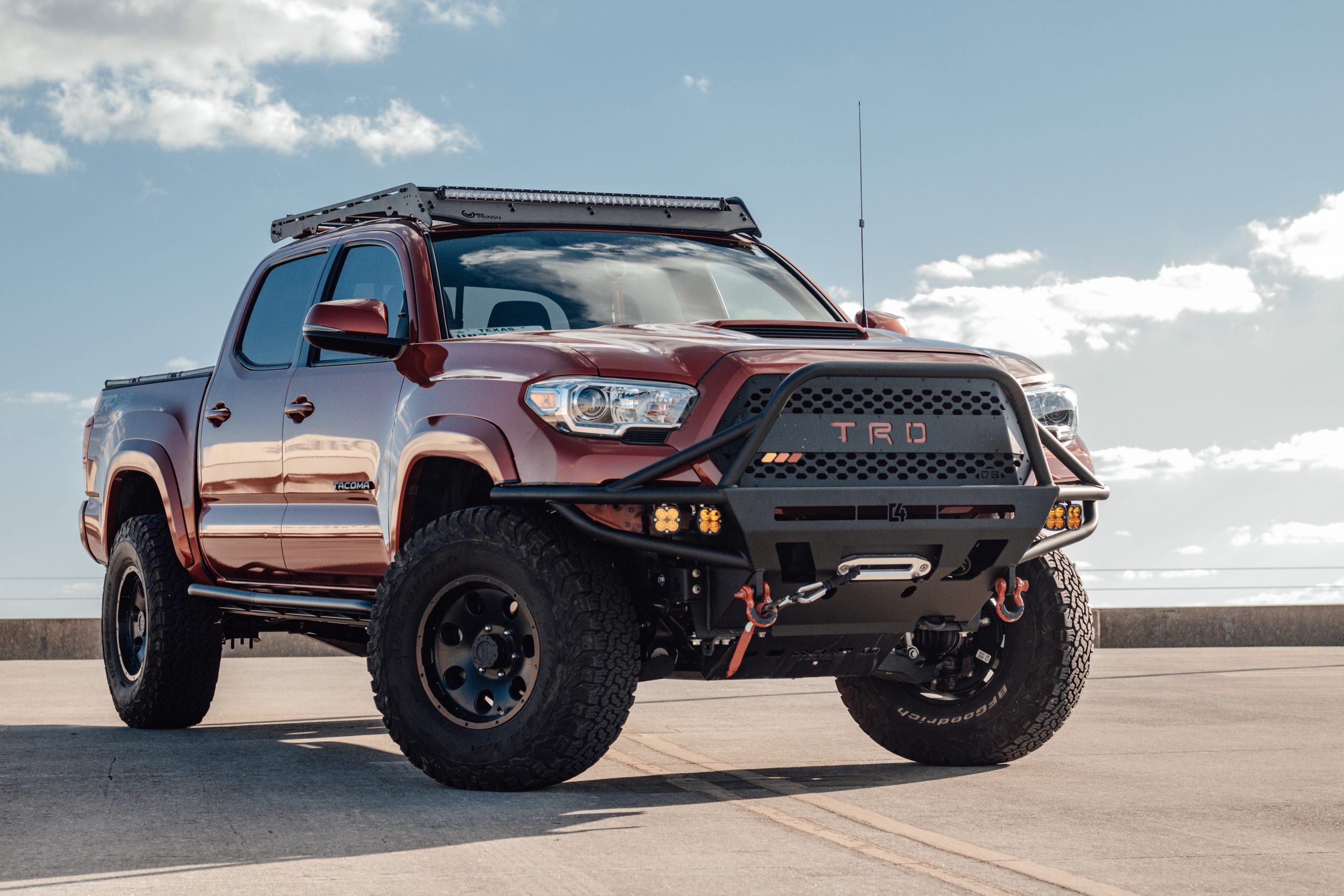 San Antonio Off-Road Shop - Lifted Barcelona Red Metallic 3rd Gen Tacoma