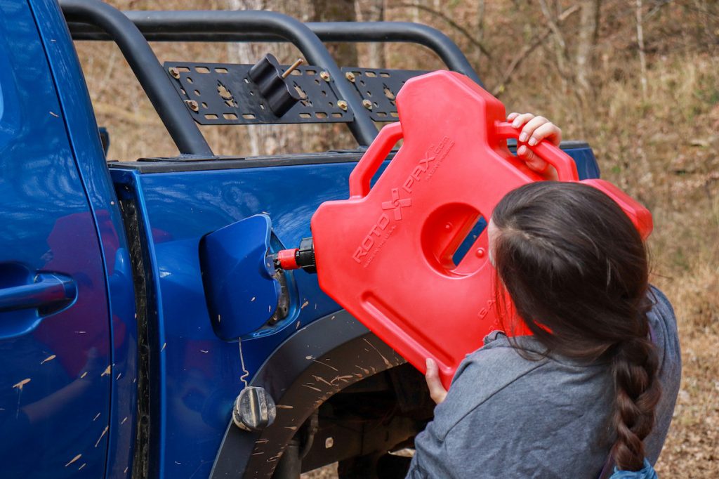 RotopaX 3Gallon Gas Can on 3rd Gen Bed Rack Review
