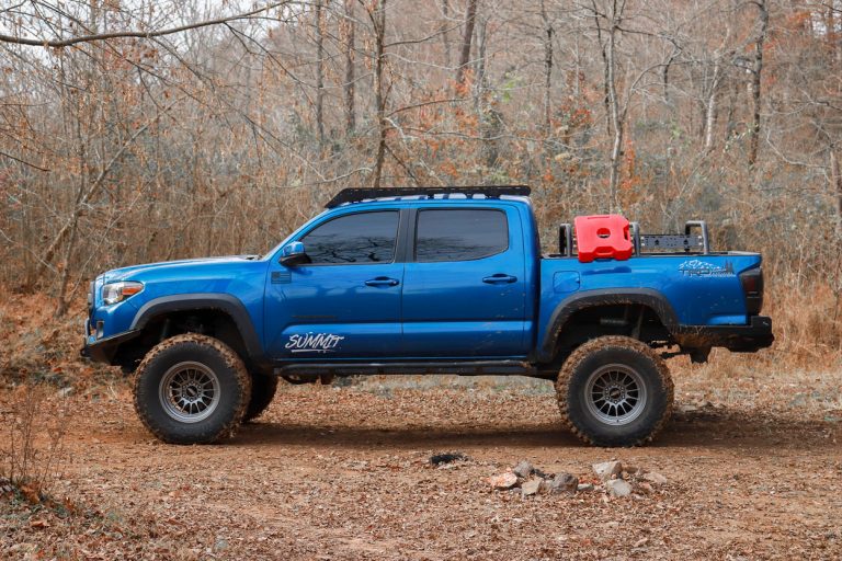 RotopaX 3-Gallon Gas Can on 3rd Gen Tacoma Bed Rack - Review