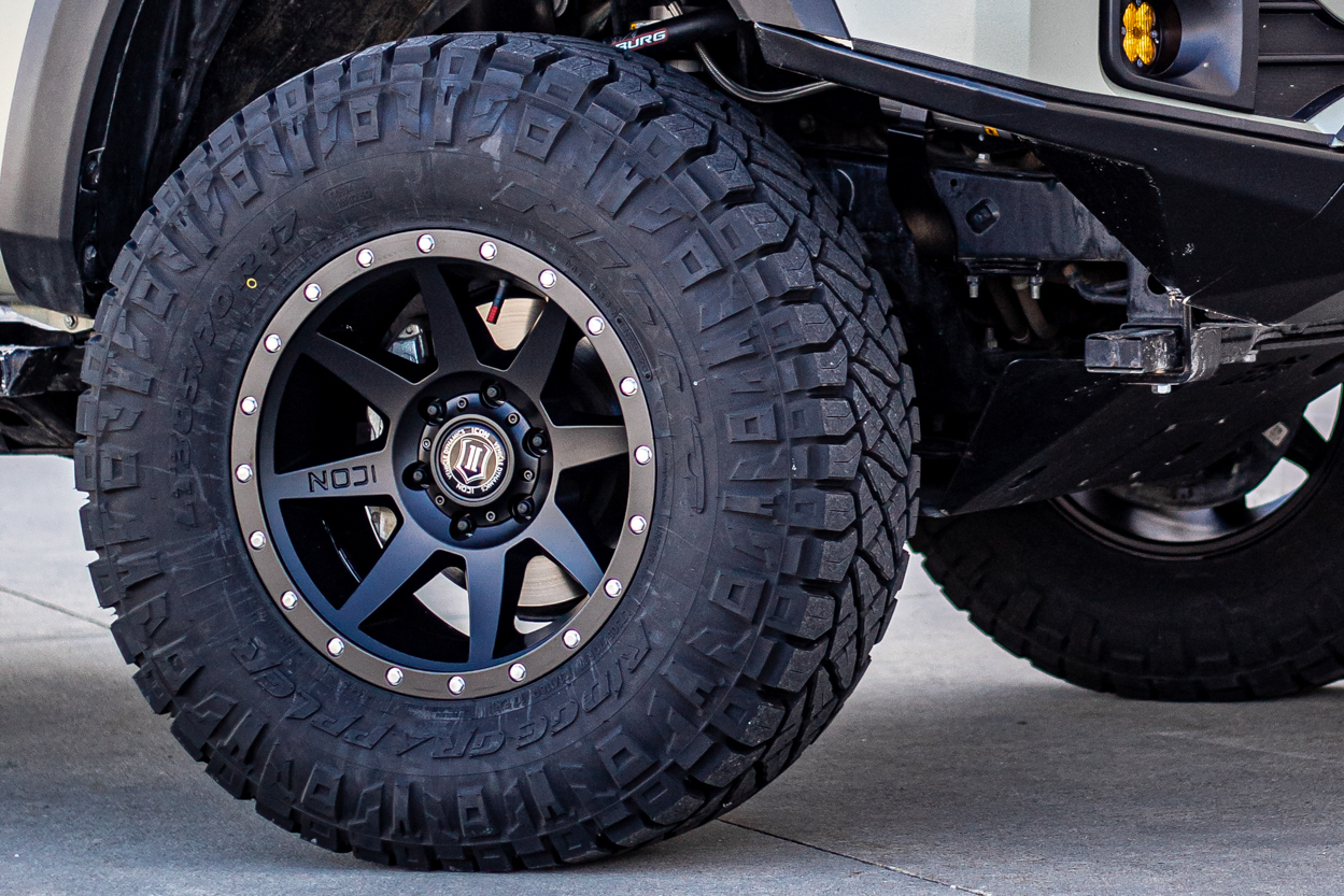 Nitto Tire Ridge Grapplers on Satin Black Icon Rebound HD Aluminum Wheels