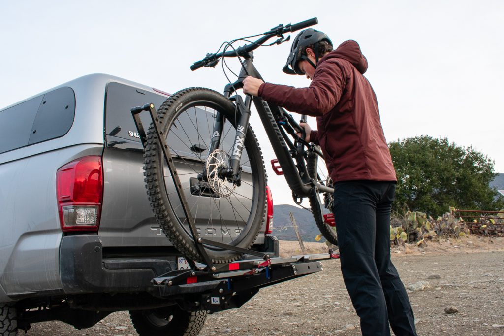 Placing Bikes into 1UP USA Heavy Duty Hitch Mounted Bike Carrier