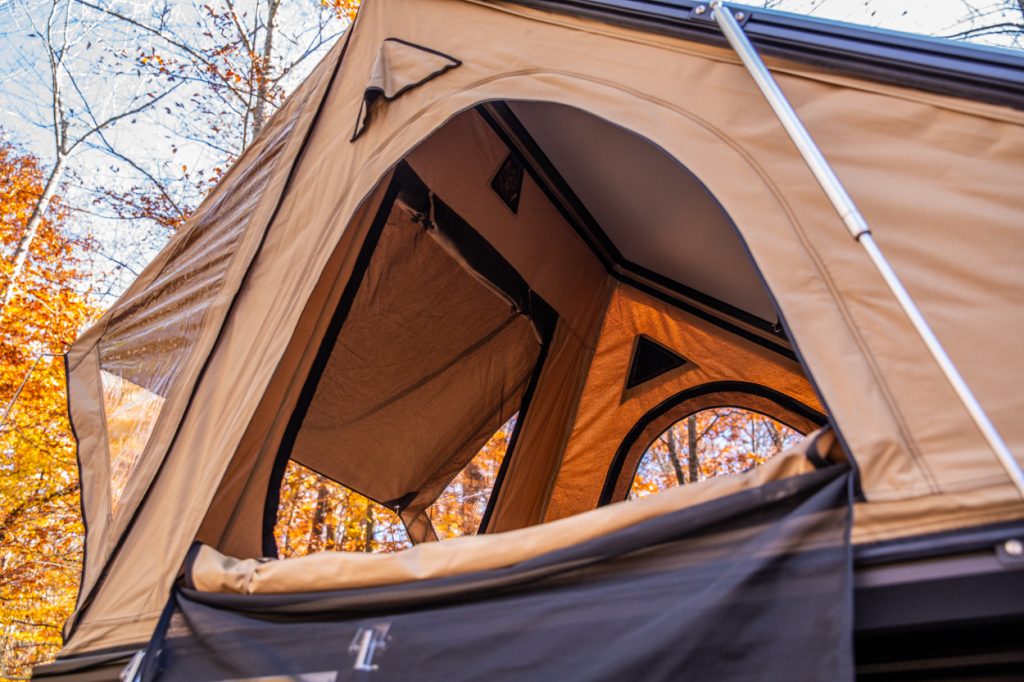 Door/Windows on the AreaBFE Aluminum Rooftop Tent