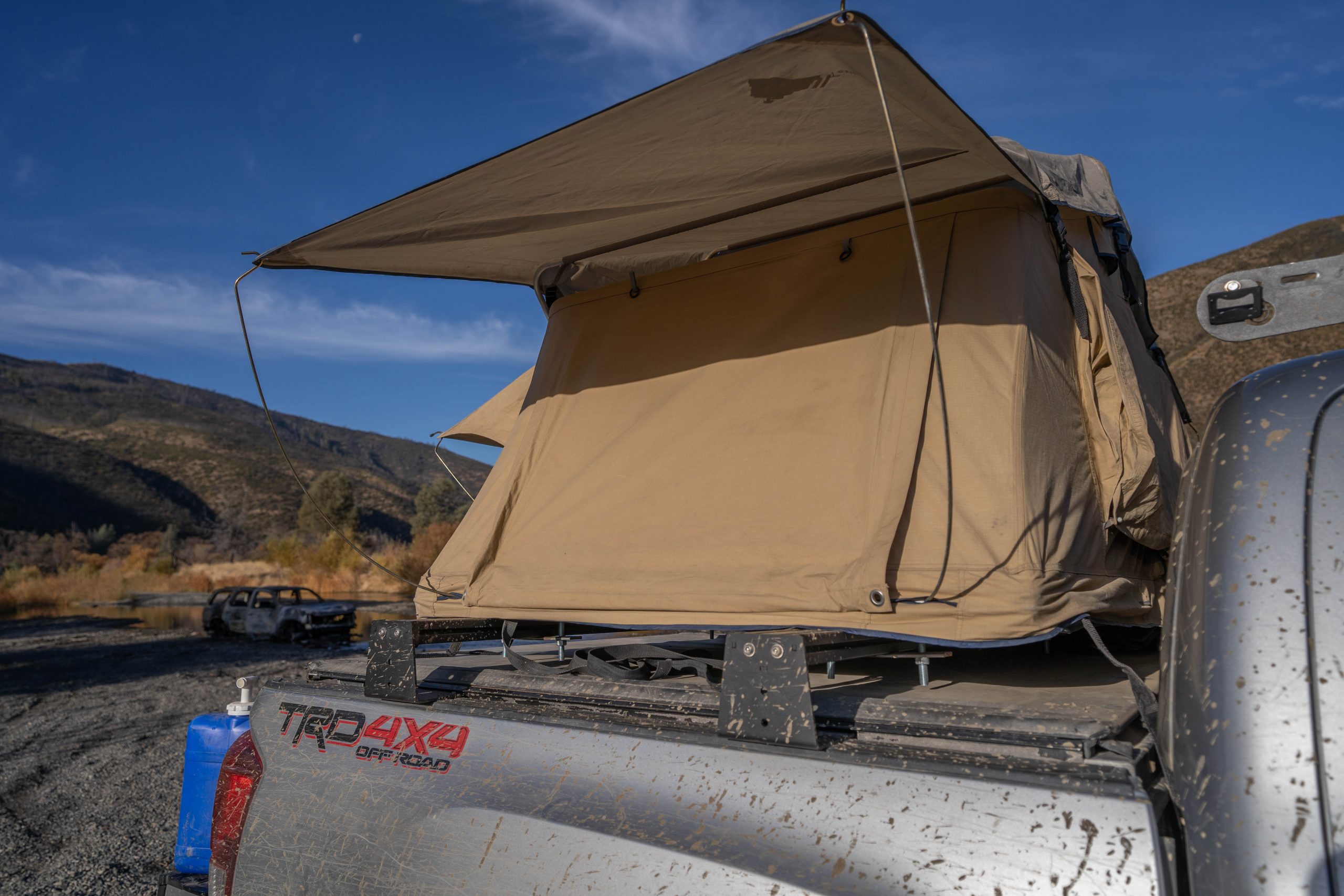 Tepui Rooftop Tent Mounted on BillieBars Bed Bar System - 3rd Gen Tacoma