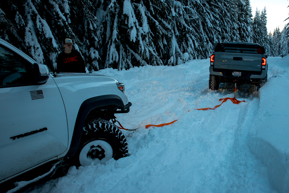 Tacoma Snow Recovery with Hitch Mounted Shackle Block