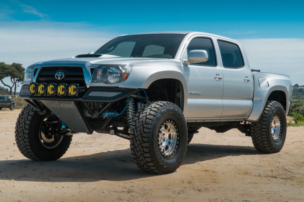 Silver Streak Mica 2nd Gen Tacoma with Dirt King Fabrication Long Travel (LT) with Fiberglass Fenders & King Shocks