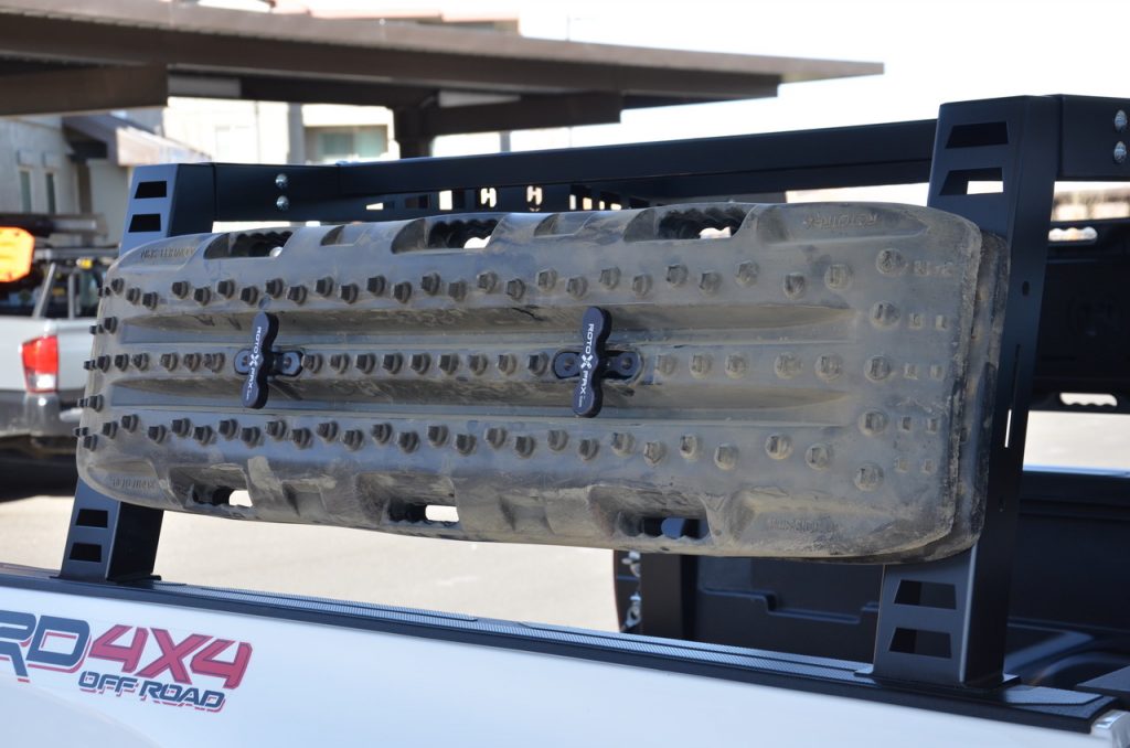 RototraX Traction & Recovery Boards by RotopaX - Mounted on Hobbs Freedom Offroad Bed Rack for 3rd Gen Tacoma