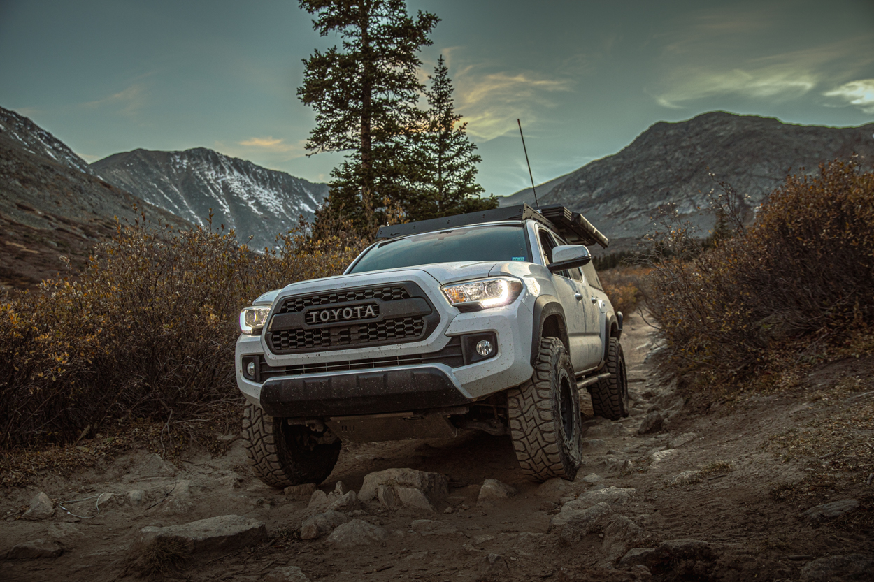 Lifted 3rd Gen Tacoma with TRD Pro Grille and Aluminum Skid Plates