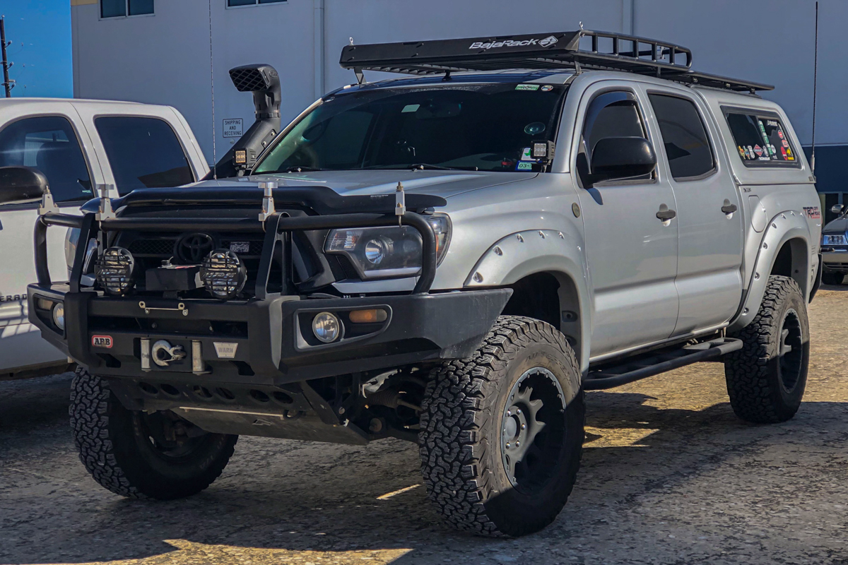 BajaRack Roof Rack on Double Cab 2nd Gen Tacoma with Bed Topper