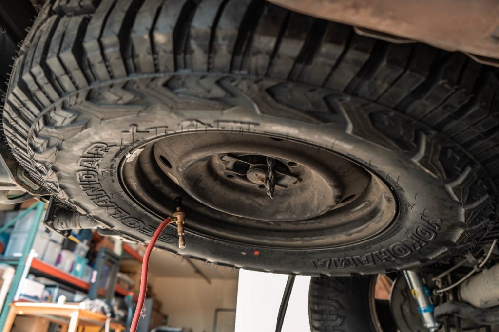 33" Spare Mounted on Factory Steel Spare Wheel - 2nd Gen Toyota Tacoma