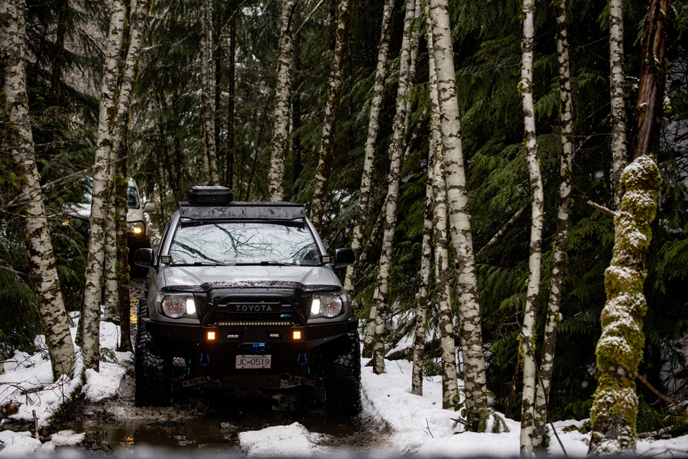 2nd Gen Tacoma with Coastal Off-Road Steel Front Winch Bumper with Vivid Off-Road LED Pods