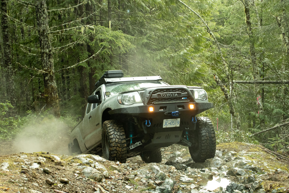 Silver Streak Mica 2nd Gen Tacoma with Prinsu Roof Rack & Coastal Off-Road Front Bumper