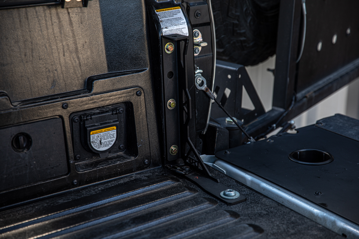 DRT Fabrication Steel Powder-Coated Bed Stiffener Installed on 3rd Gen (2016+) Tacoma Overland Build