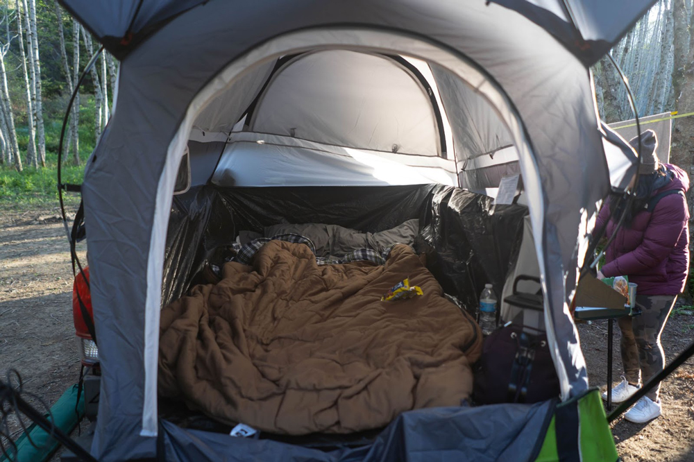 Sleeping Setup in Toyota Bed with Universal Truck Bed Tent