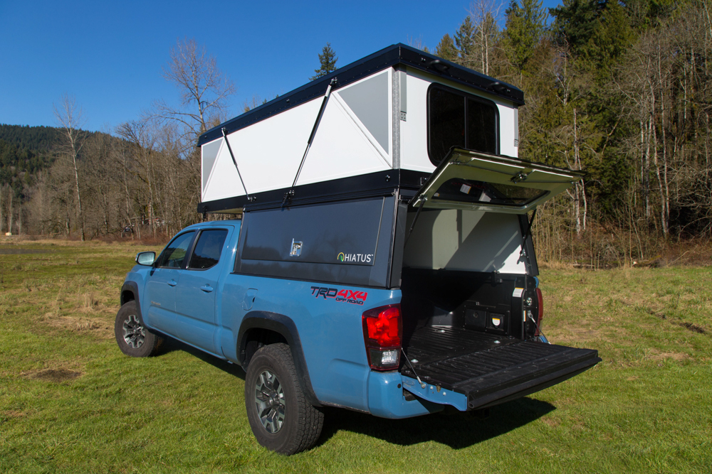 Cavalry Blue 3rd Gen Tacoma with Hiatus Camper