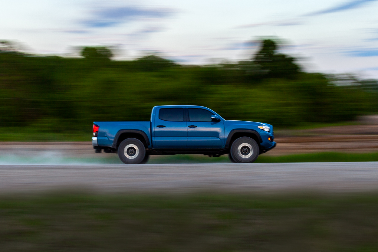 TRD Off-Road Cavalry Blue 3rd Gen Tacoma Rolling Action Shot (Roller)