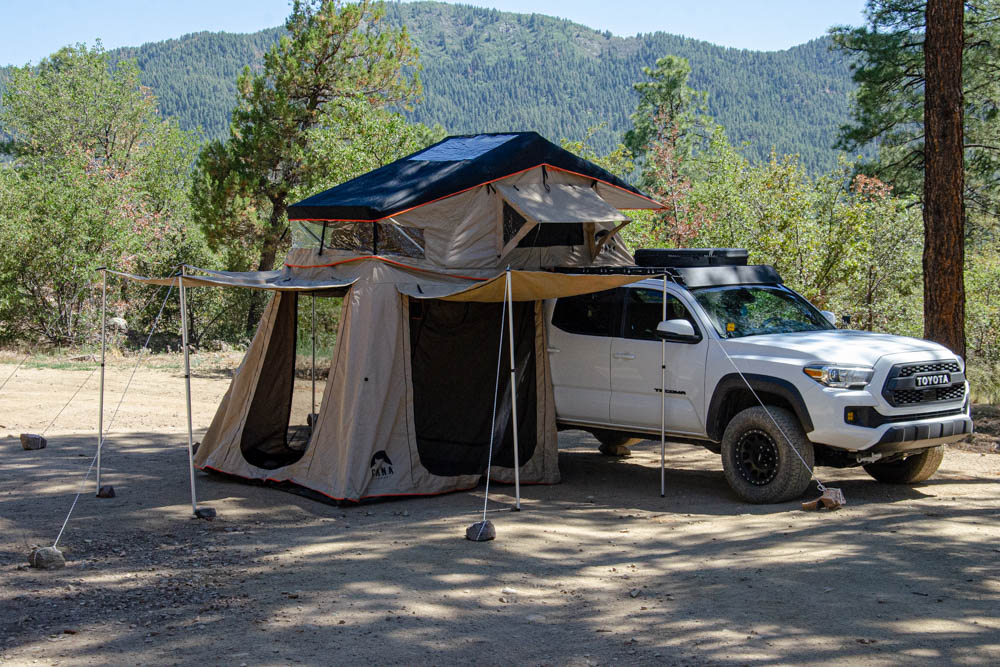 Wanaka 3 Person Roof Top Tent Setup With Annex - by Guana Equipment