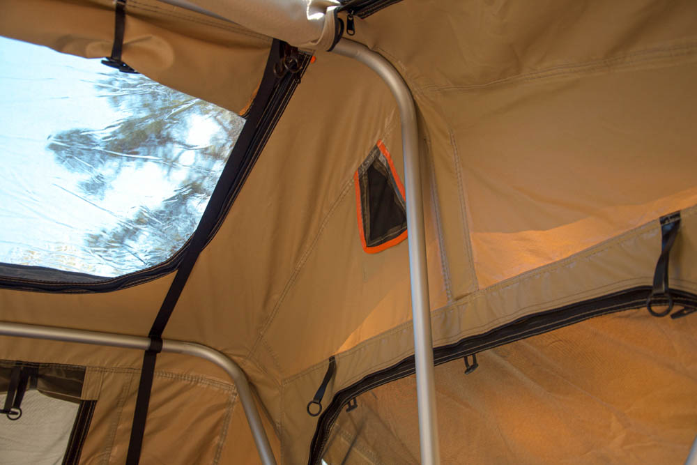 Interior of Guana Equipment Wanaka 55" Soft Shell Rooftop Tent with YKK Zippers and Air Vents