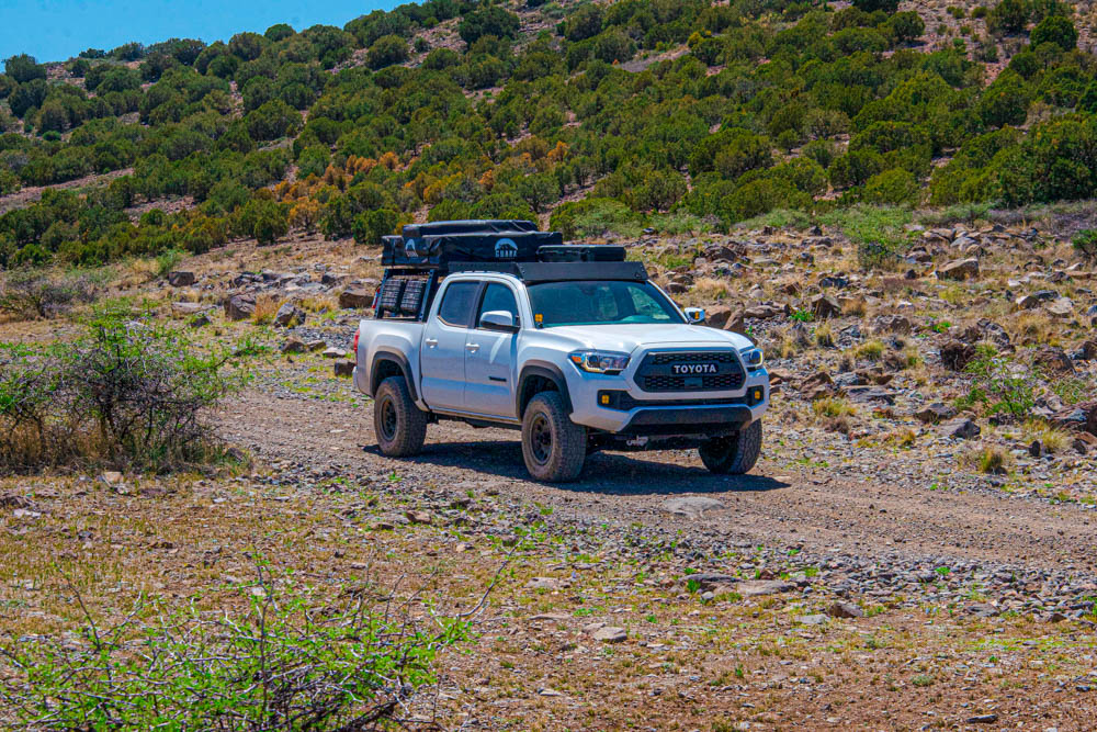 Super White 3rd Gen Tacoma with RTT & Aftermarket Roof Rack