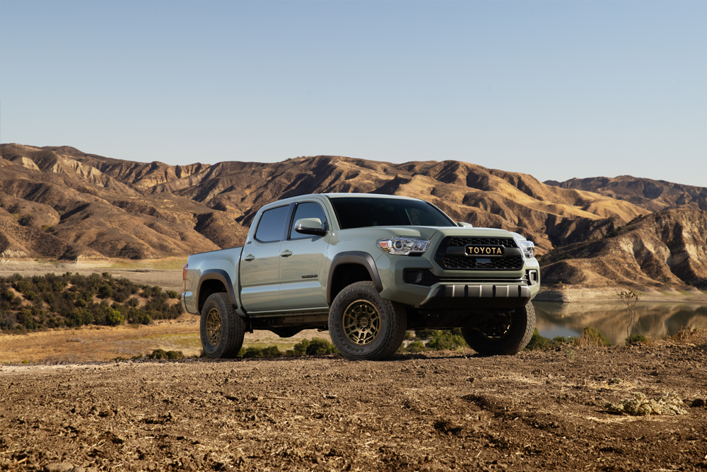 All New 2022 Toyota Tacoma Trail Edition in Lunar Rock with New Bronze TRD Off-Road Wheels