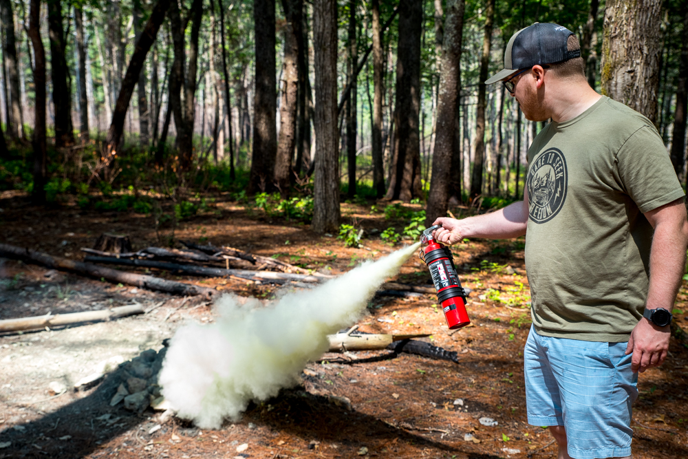 Field Testing Fire Extinguisher on Camp Fire
