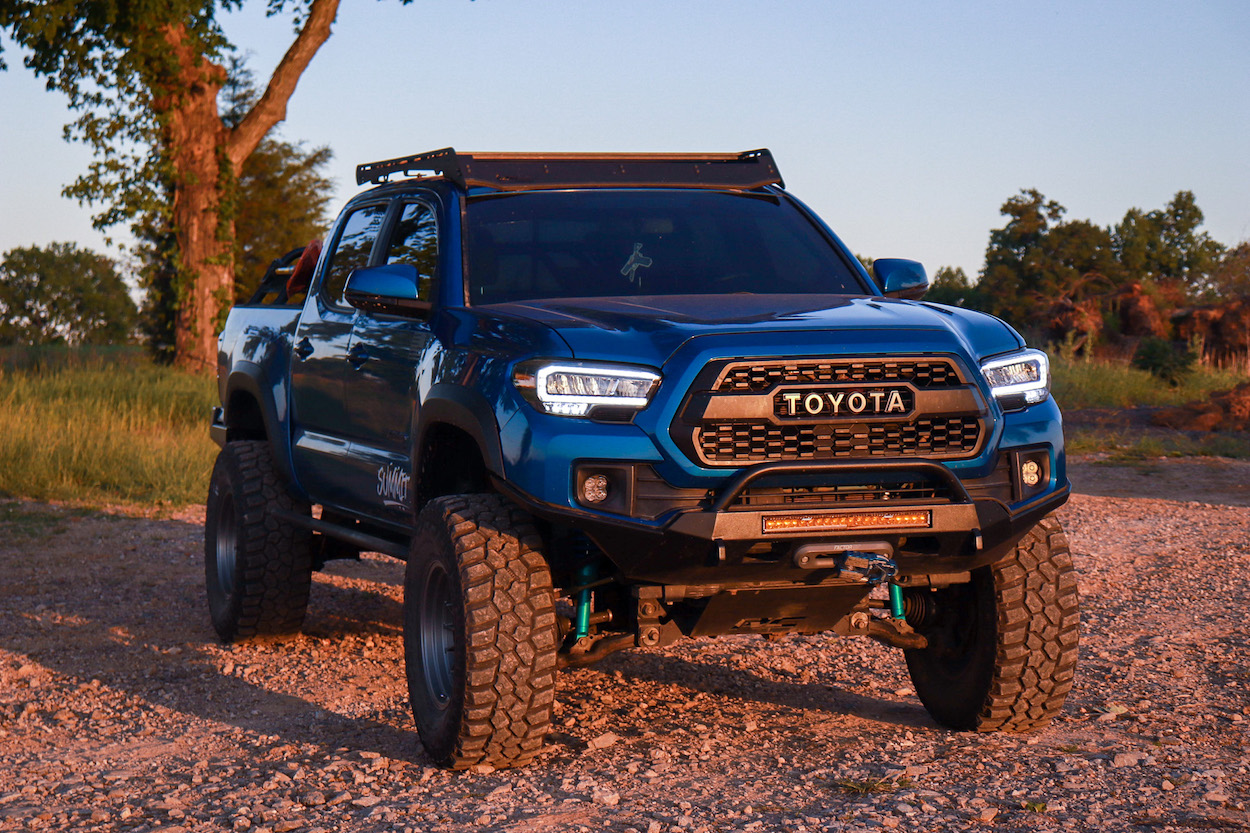 Lifted 3rd Gen Toyota Tacoma with AlphaRex TRD Style LED Headlights