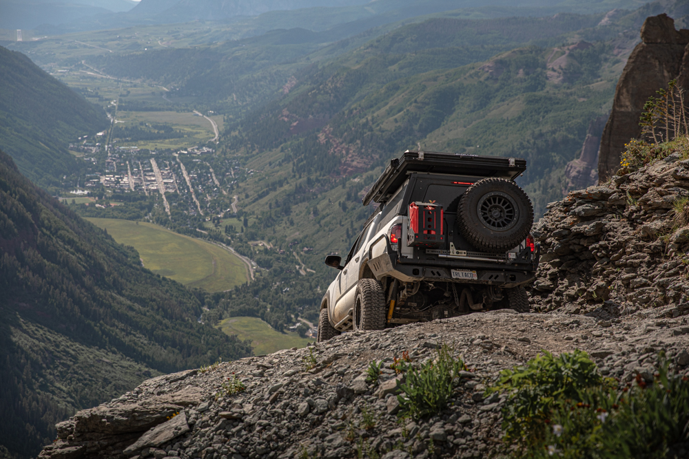 3rd Gen Toyota Tacoma on The Steps on Black Bear Pass Near Telluride, Colorado