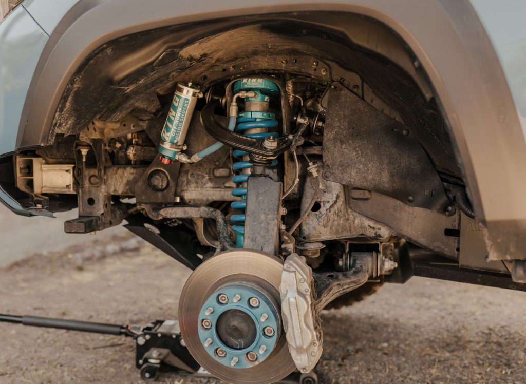 3rd Gen Tacoma with King Shocks, SPC UCAs, Spindle Gussets & Spidertraxx Wheel Spacers