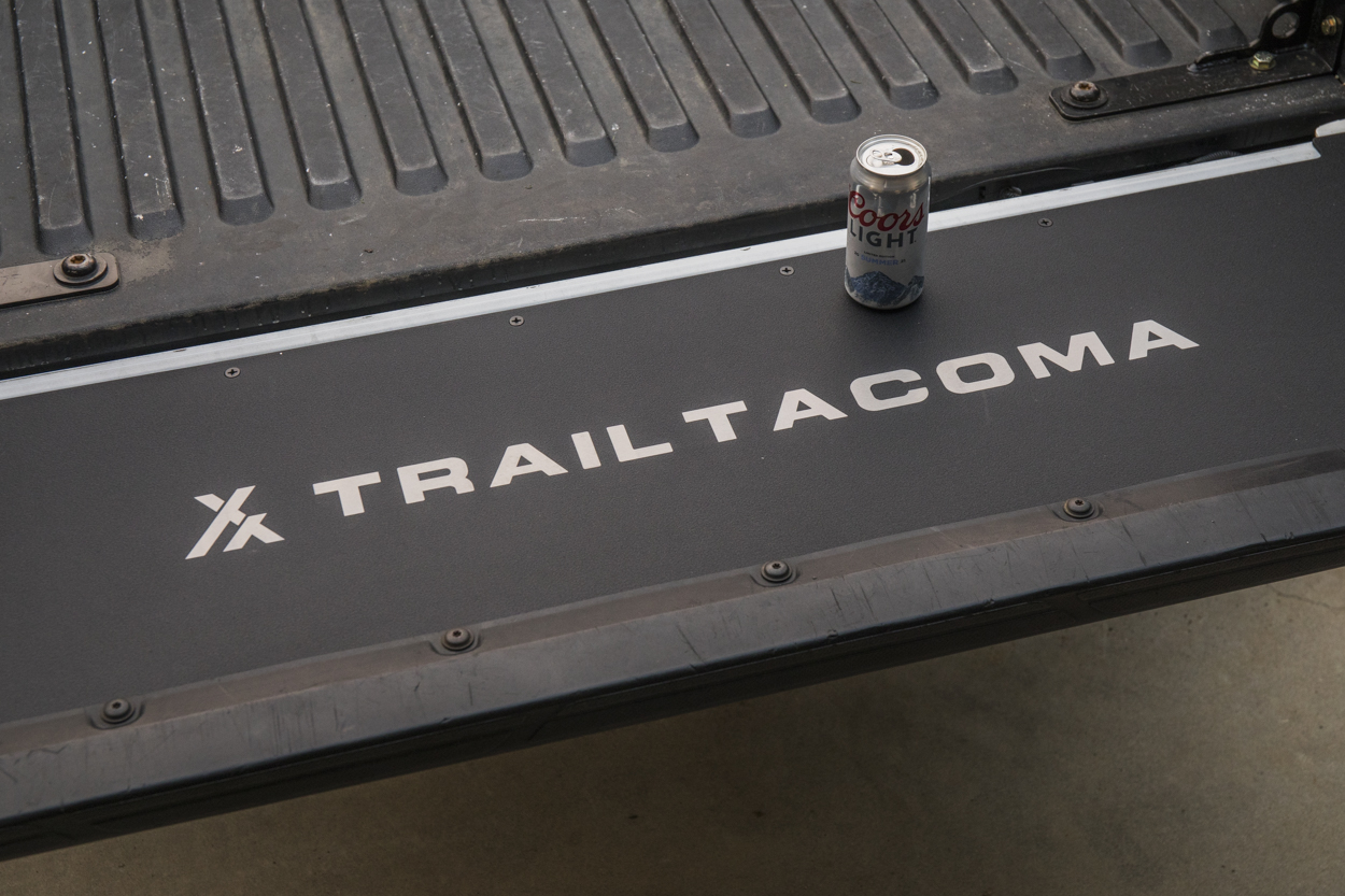 Aluminum Tacoma Tailgate Panel With Custom Trail Tacoma Etched Logo