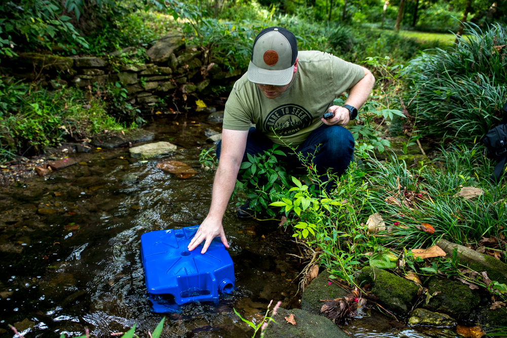 Using the Lifesaver Jerrycan Water Filter/Purifier for Safe Drinking Water from Stream