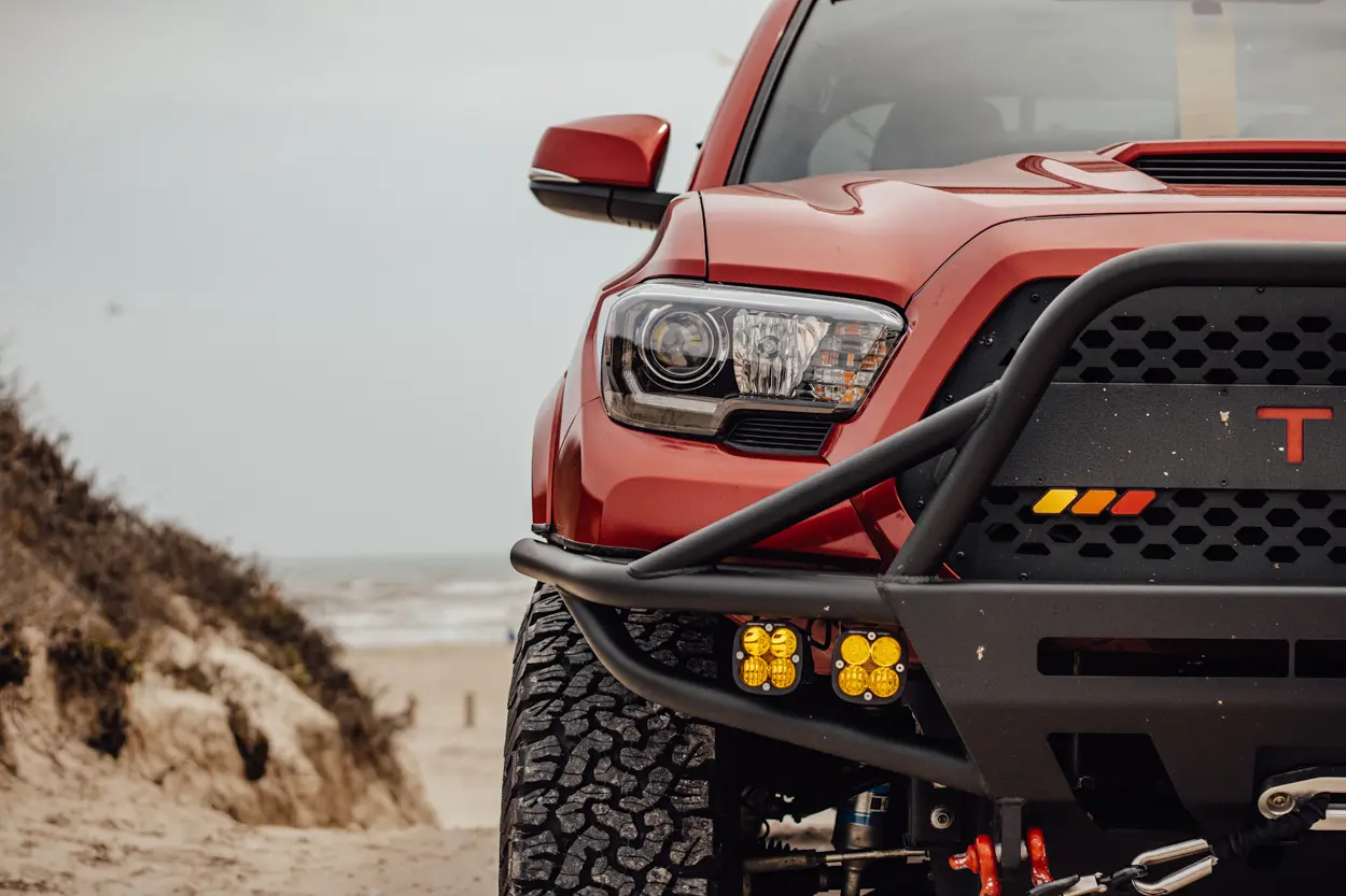 Replica TRD Pro Headlights for 3rd Gen Toyota Tacoma Chrome Delete with Blacked Out Accents