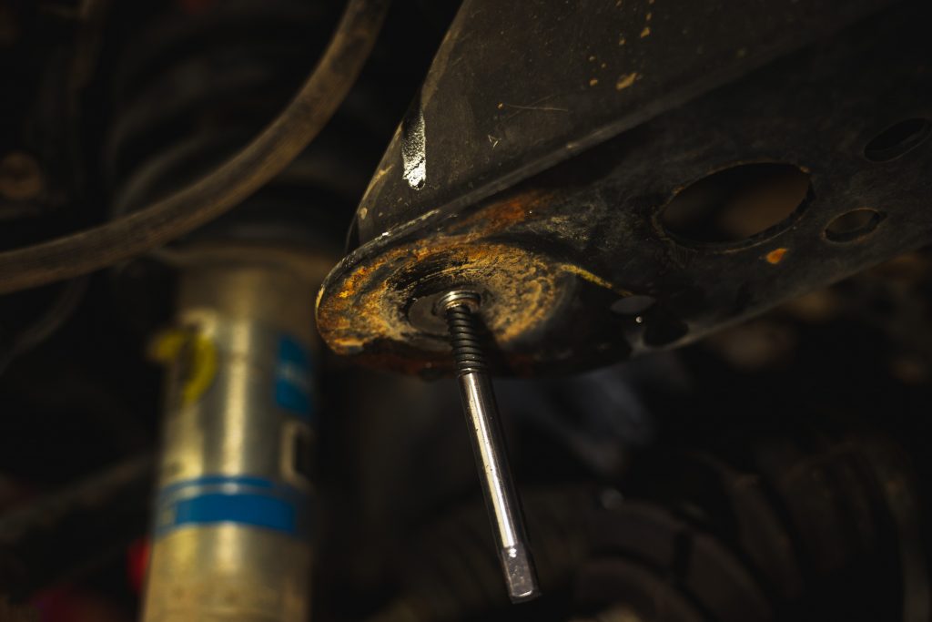 How To Remove an Broken Bold on a Toyota Tacoma Front Bump Stop