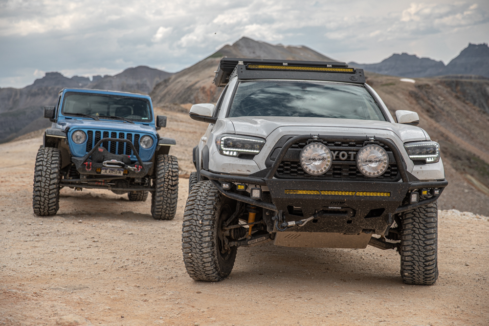 Lifted 3rd Gen Tacoma with Lightforce LED Lights, RRW Front Bumper & TreadWright Guard Dog MTs