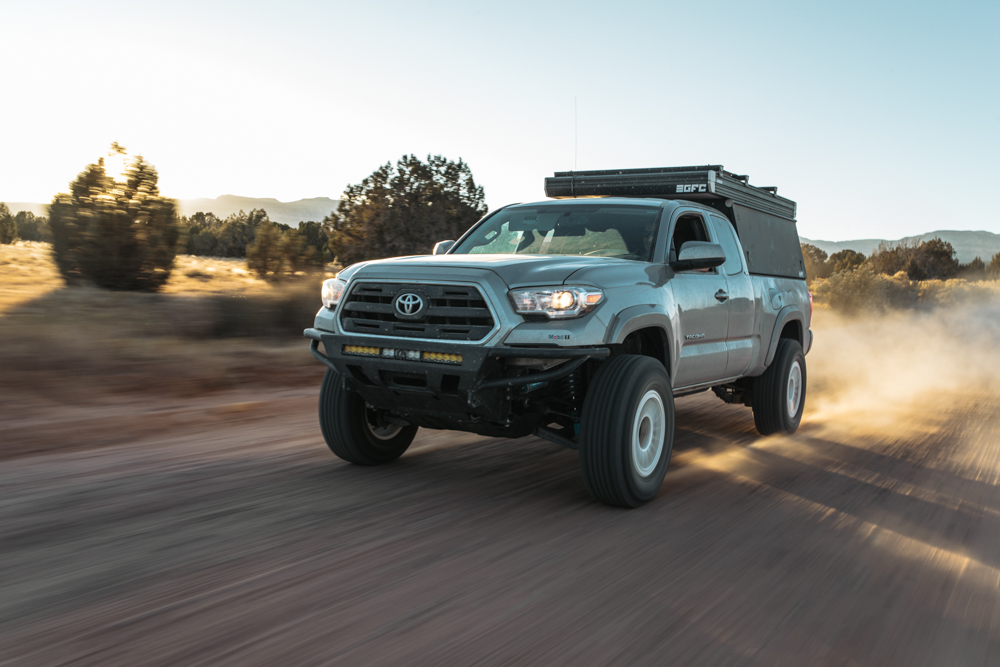 Access Cab 3rd Gen Tacoma with C4 Fabrication Front Bumper & GFC V2 Camper