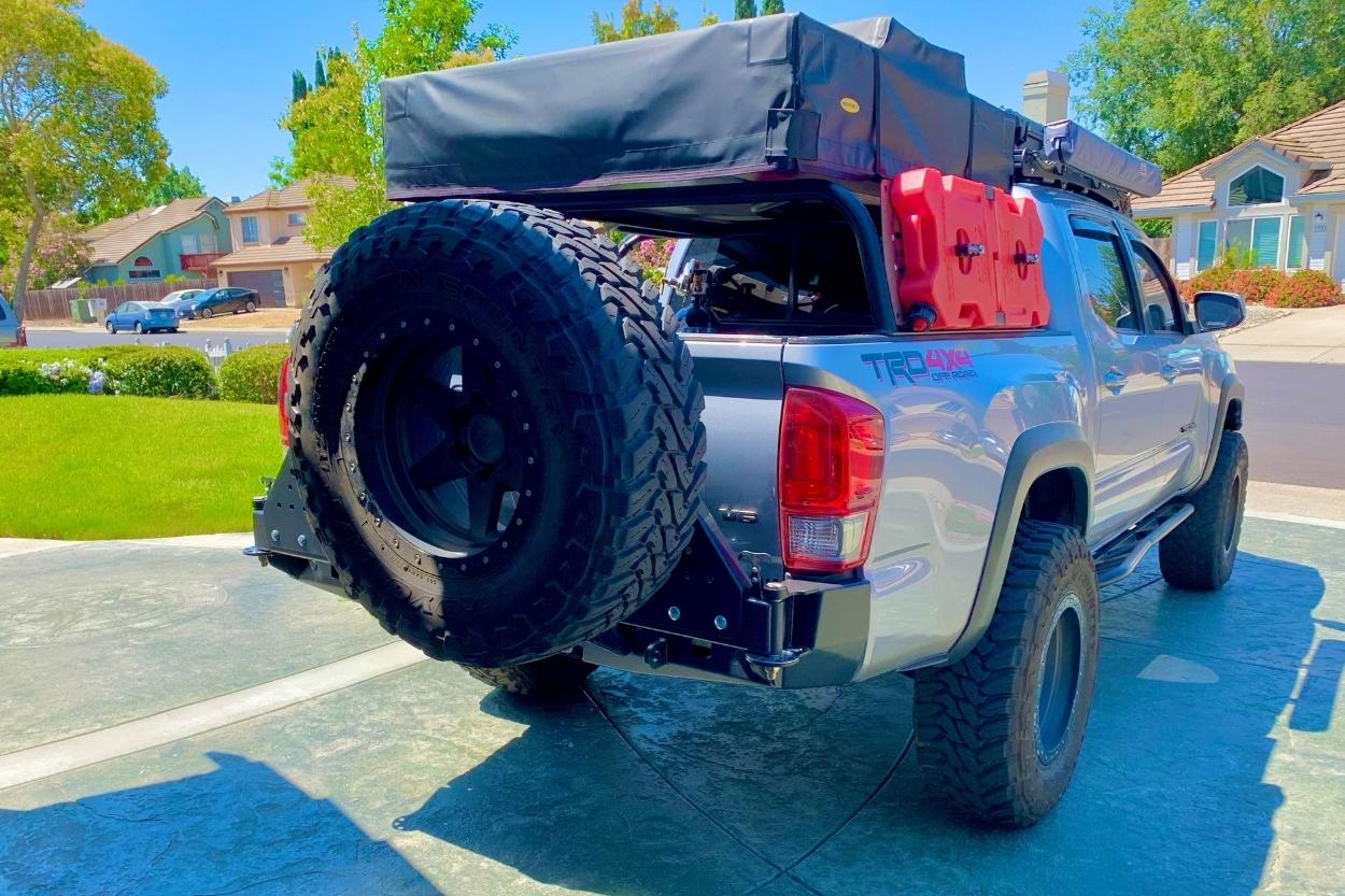 3rd Gen Tacoma with BAMF Dual Swing Out Rear Bumper & RotopaX