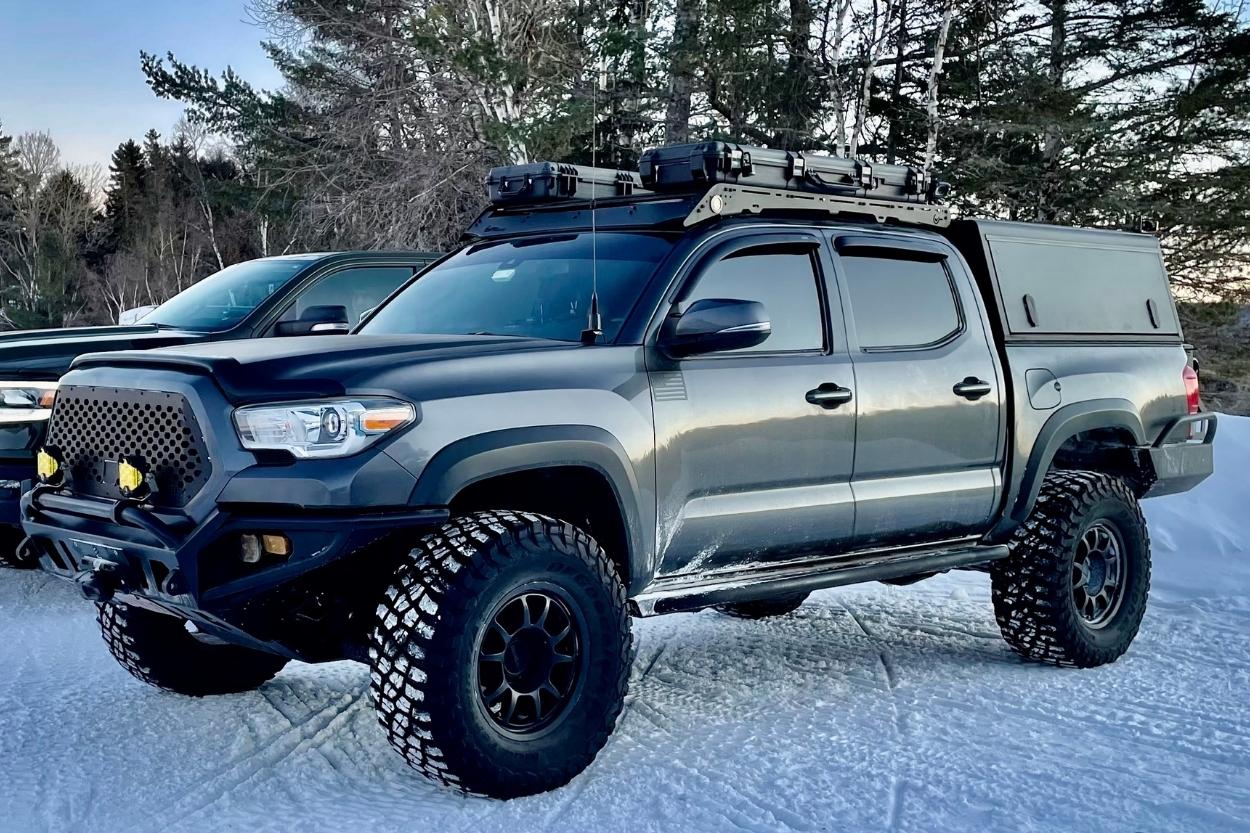 Lifted MGM 3rd Gen Tacoma with Lil B's Front Bumper, Prinsu Roof Rack & Brute Force Fab Rear Bumper