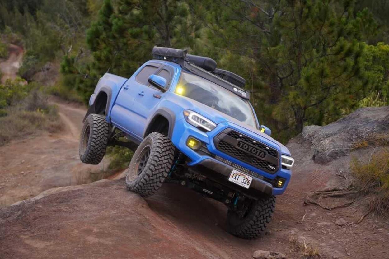 voodoo blue tacoma Kings 2.5 with reservoirs Falken Wildpeak MT 35X12.50 Methods 306 18x9-12