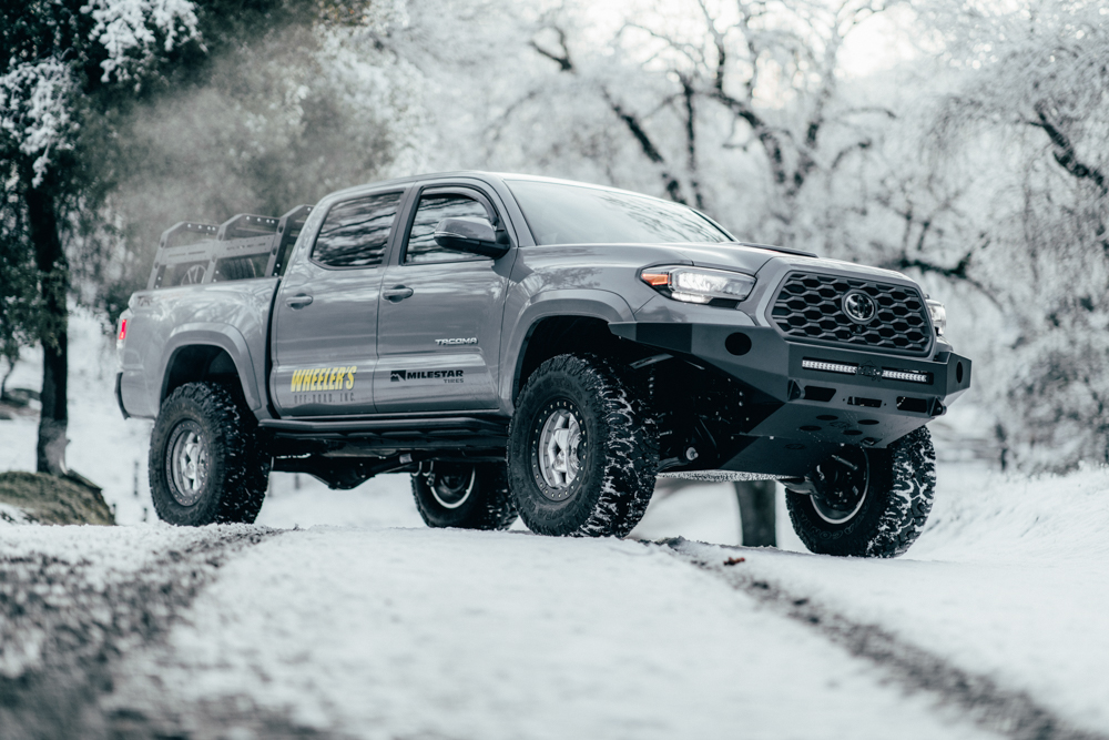 Lifted 3rd Gen Tacoma With All-Pro Apex Front Bumper With No Hoop