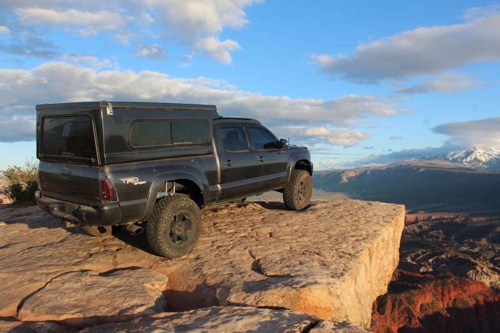 2nd Gen Tacoma with Flipac Camper on Top of the World Trail in Moab