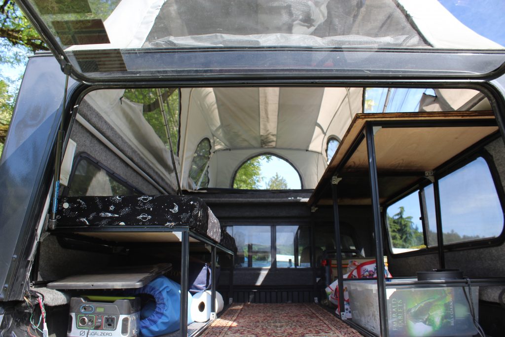 Custom Bed Setup in Flipac Camper