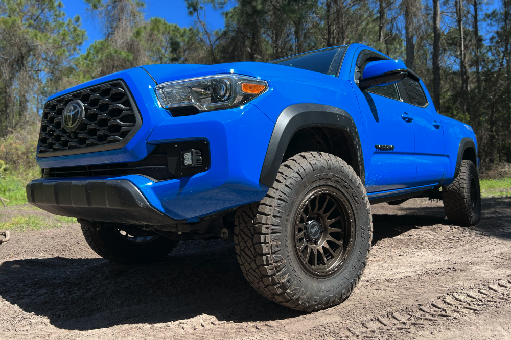 Voodoo Blue 3rd Gen Tacoma with Bronze Relations Race Wheels RR7-Hs